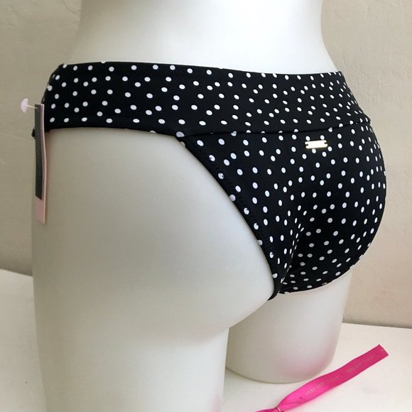 VS Polka Dot Swimsuit Swim Bottom S Brazilian Cheeky Black NWT - Picture 8 of 10